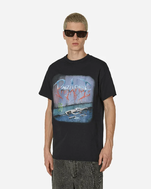 Floral Prints Obituary T-Shirt Black
