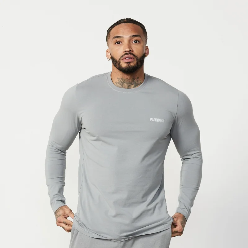 Classic Series Vanquish Essential Steel Grey Slim Fit Long Sleeve T Shirt
