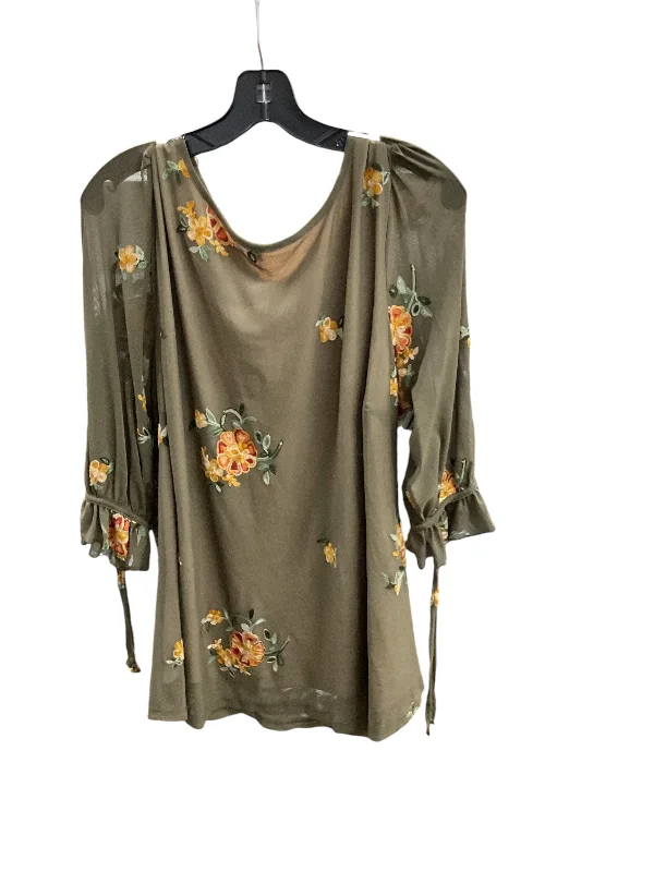 Celebrity Style Tunic 3/4 Sleeve By Clothes Mentor In Green, Size: 3x