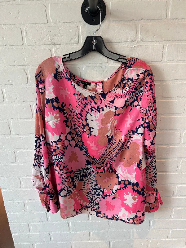 Timeless Outfits Top Long Sleeve By Talbots In Blue & Pink, Size: Xl