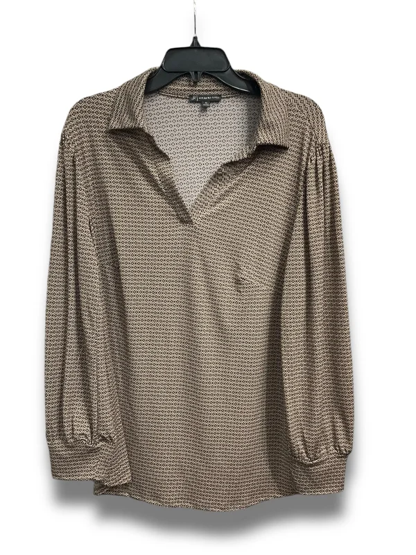 Sports Series Top Long Sleeve By Adrianna Papell In Multi-colored, Size: 1x