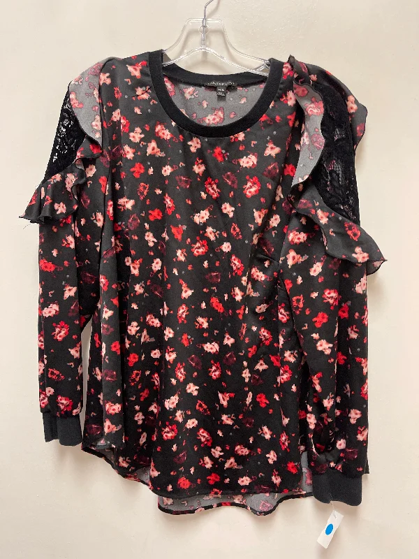 Celebrity Style Top Long Sleeve By Lane Bryant In Black, Size: 1x