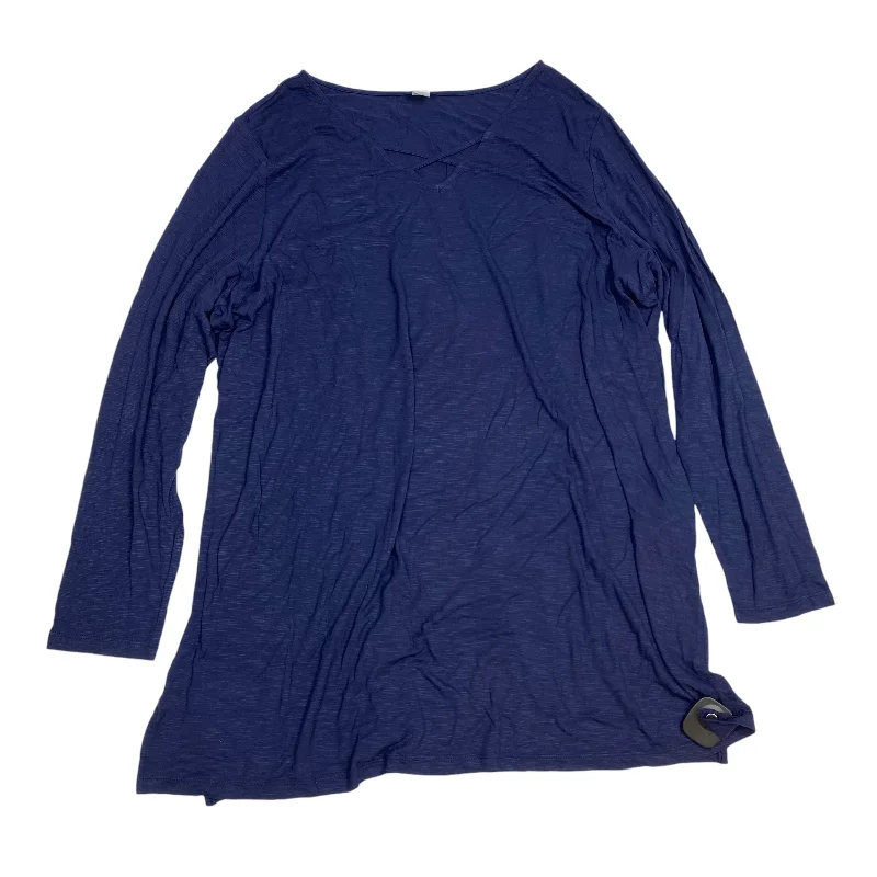 Playful Style Top Long Sleeve By Old Navy In Blue, Size: 3x