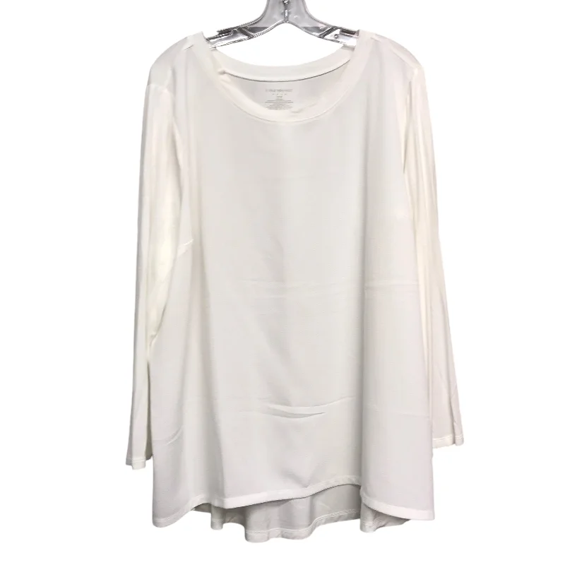 Mid-length Style Top Ls By Lane Bryant In White, Size:1X