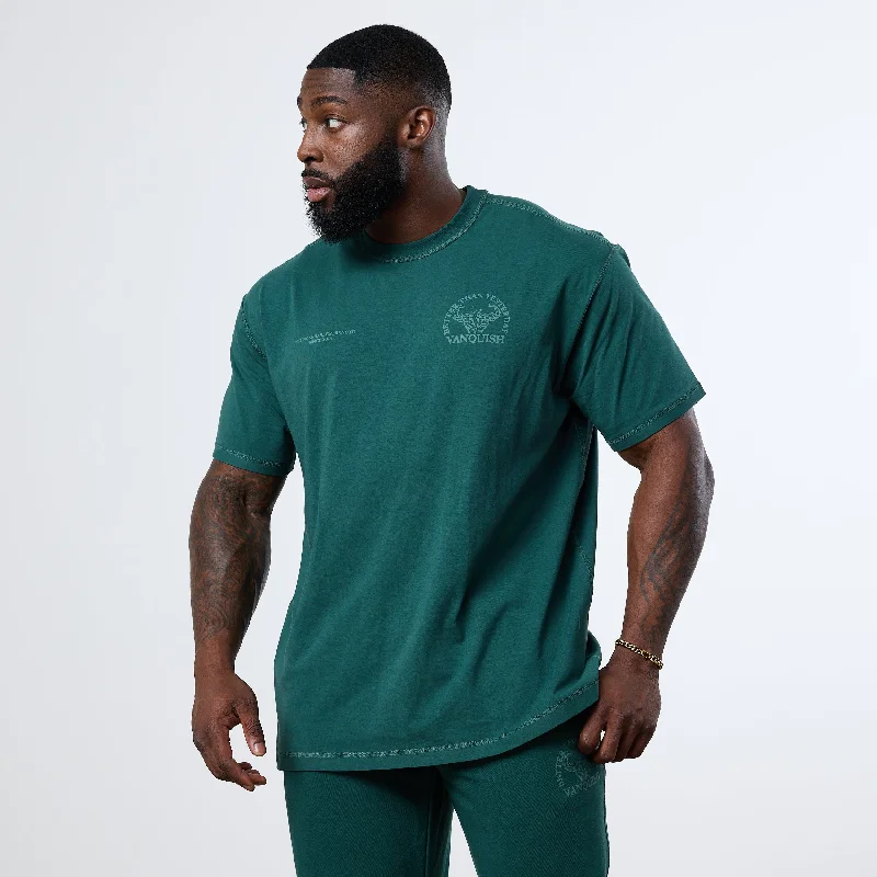 Trendy Comfort Wear Vanquish Forest Green Unconquerable Strength Oversized T Shirt