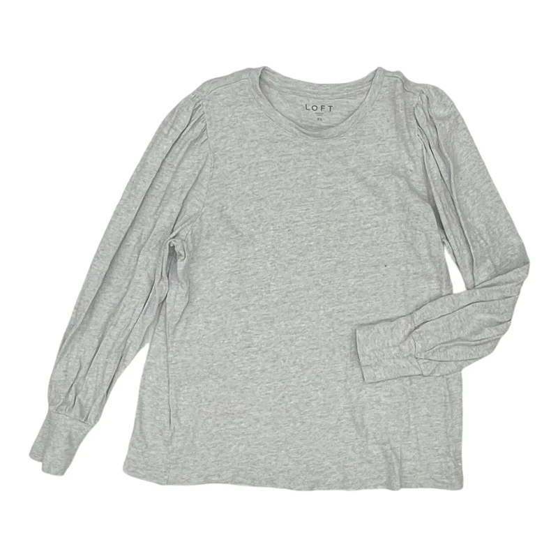 Trendy Comfort Wear Top Ls By Loft In Grey, Size:Xl