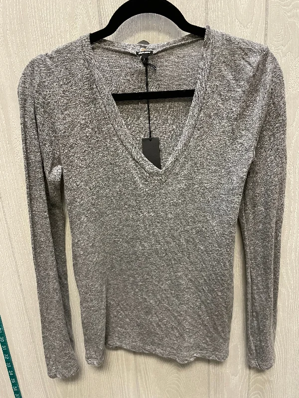 Versatile Outfits Top Long Sleeve Basic By MONROW In Grey, Size: S