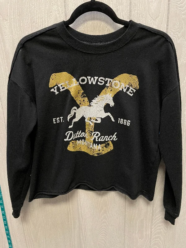 Cozy Outerwear Top Long Sleeve By Clothes Mentor In Black & Yellow, Size: S