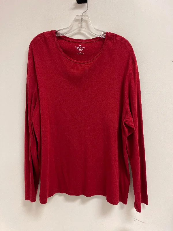 Comfortable Fashion Top Long Sleeve Basic By Talbots In Red, Size: 3x