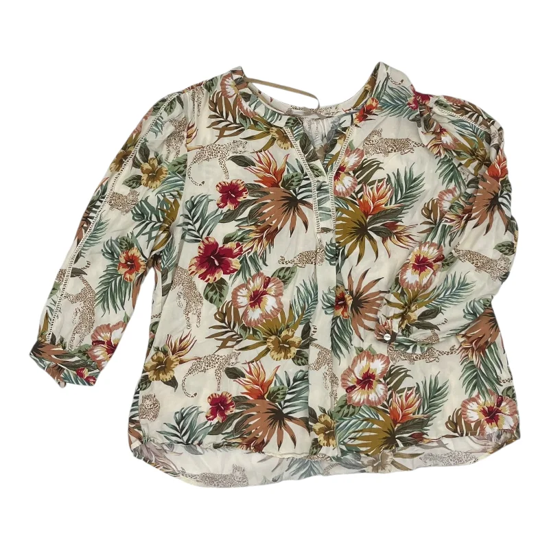 Fashion And Simplicity Top Ls By Clothes Mentor In Cream, Size:Xl