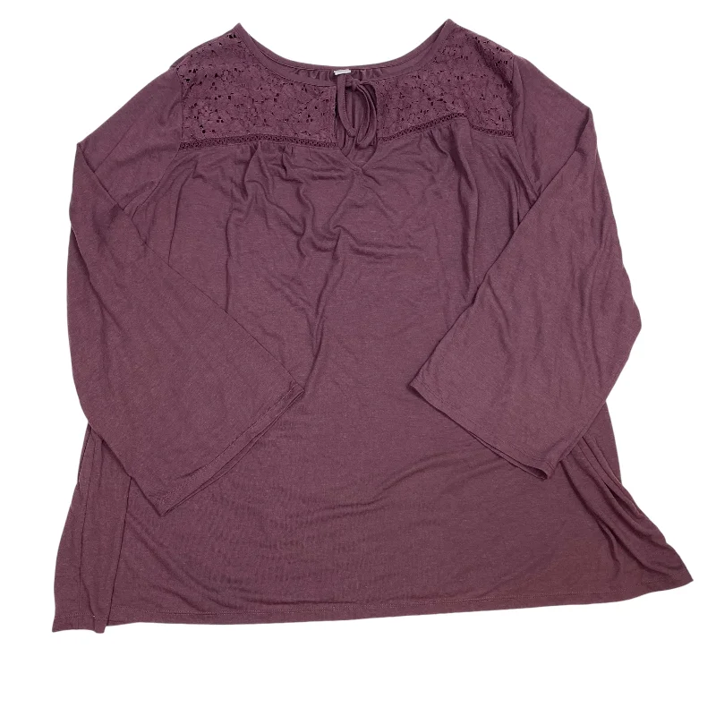 Minimalism Top Long Sleeve By Old Navy In Purple, Size: 3x