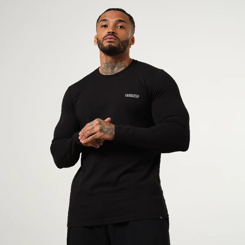 Dressing Tips Vanquish Essential Black Slim Fit Long Sleeve T Shirt