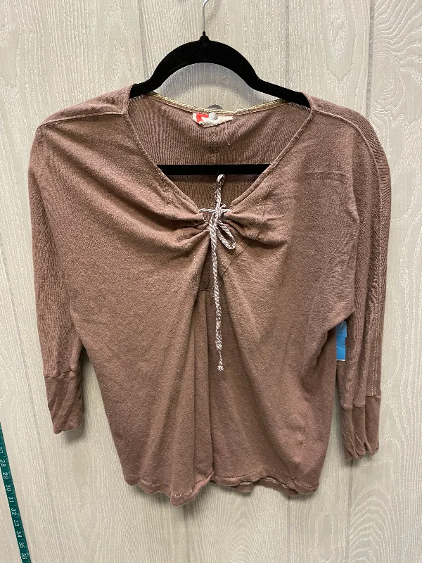Soft Textures Top Long Sleeve By Anthropologie In Brown, Size: S