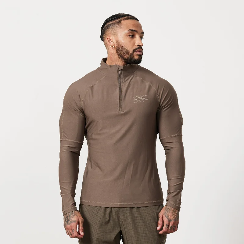 Leisure Travel Vanquish Utility Brown 1/4 Zip Training Top