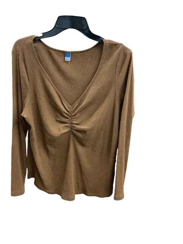 Beautiful Romance Top Long Sleeve Basic By Old Navy In Brown, Size: 2x