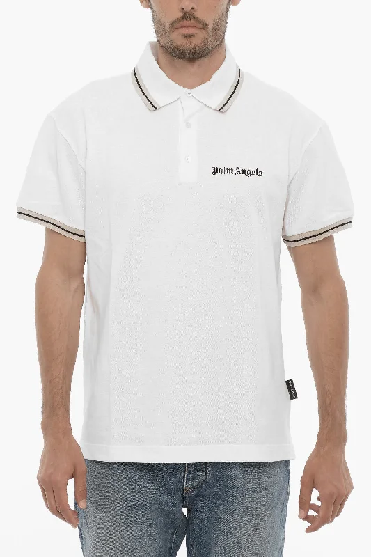 Breathable Comfort Palm Angels 3-Buttons Piquet Cotton Polo shirt
