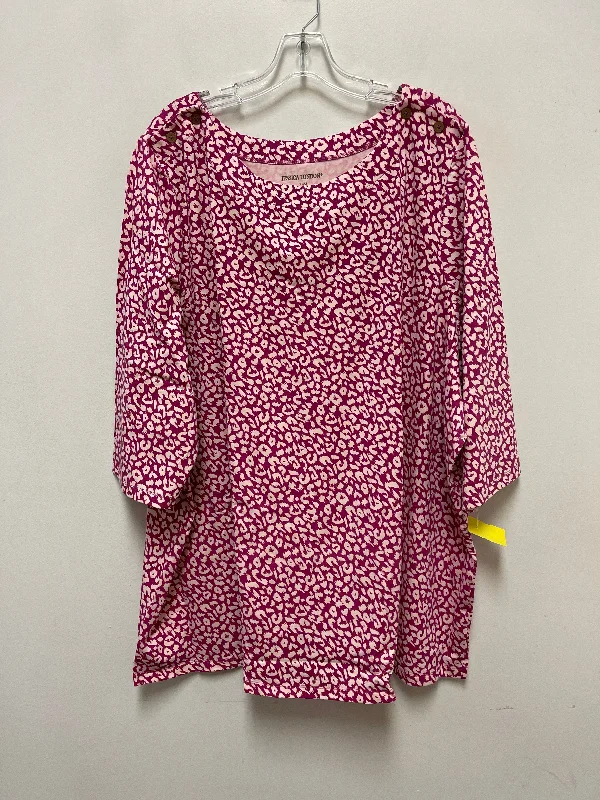 Modern City Top Long Sleeve By Jessica London In Purple, Size: 3x