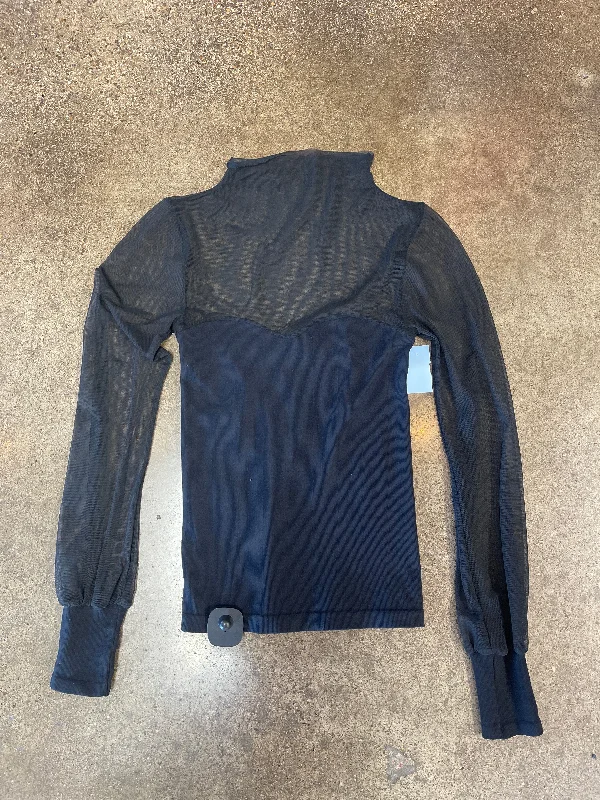 Luxury And Elegant Top Long Sleeve By Free People In Black, Size: M