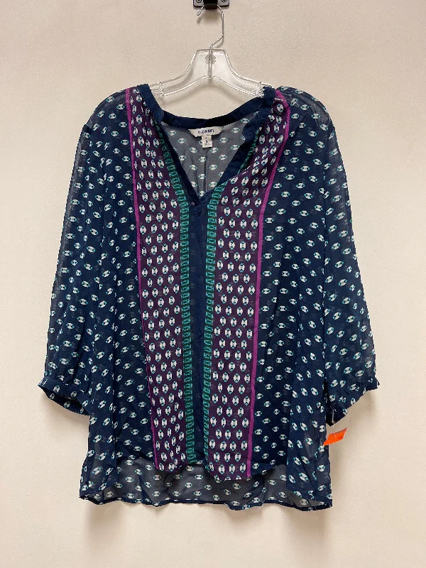Unique Fashion Top Long Sleeve By Old Navy In Blue, Size: Xl
