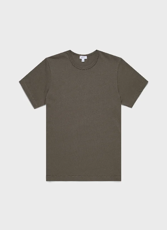 Warm Wear Men's Single Jersey T-shirt in Khaki