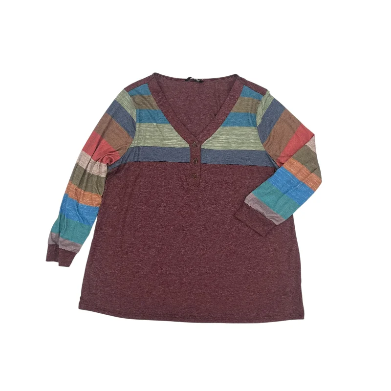 Comfortable Fashion Looks Top Ls By Clothes Mentor In Purple, Size:1X