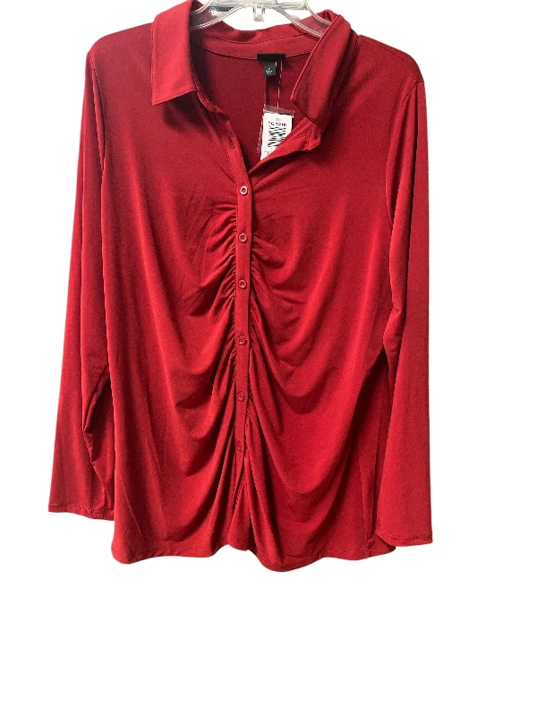 Fresh And Capable Top Long Sleeve By Torrid In Red, Size: 2x