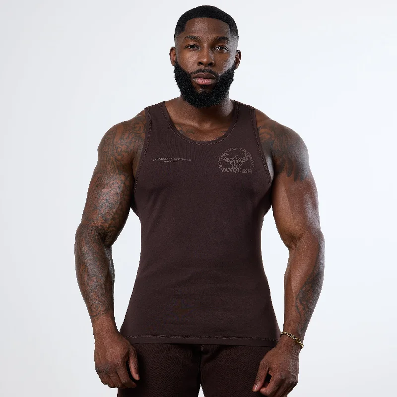 Soft Trends Vanquish Dark Brown Unconquerable Strength Tank Top