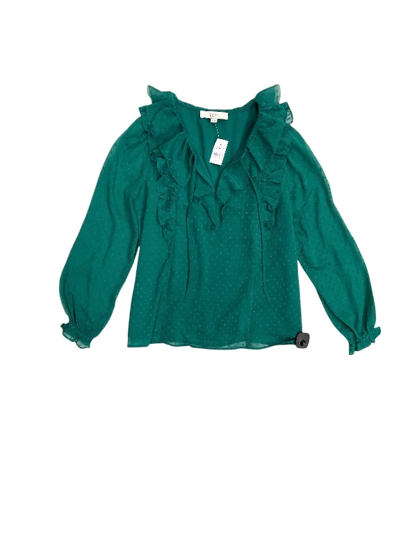 Free And Casual Top Long Sleeve By Loft In Green, Size: S