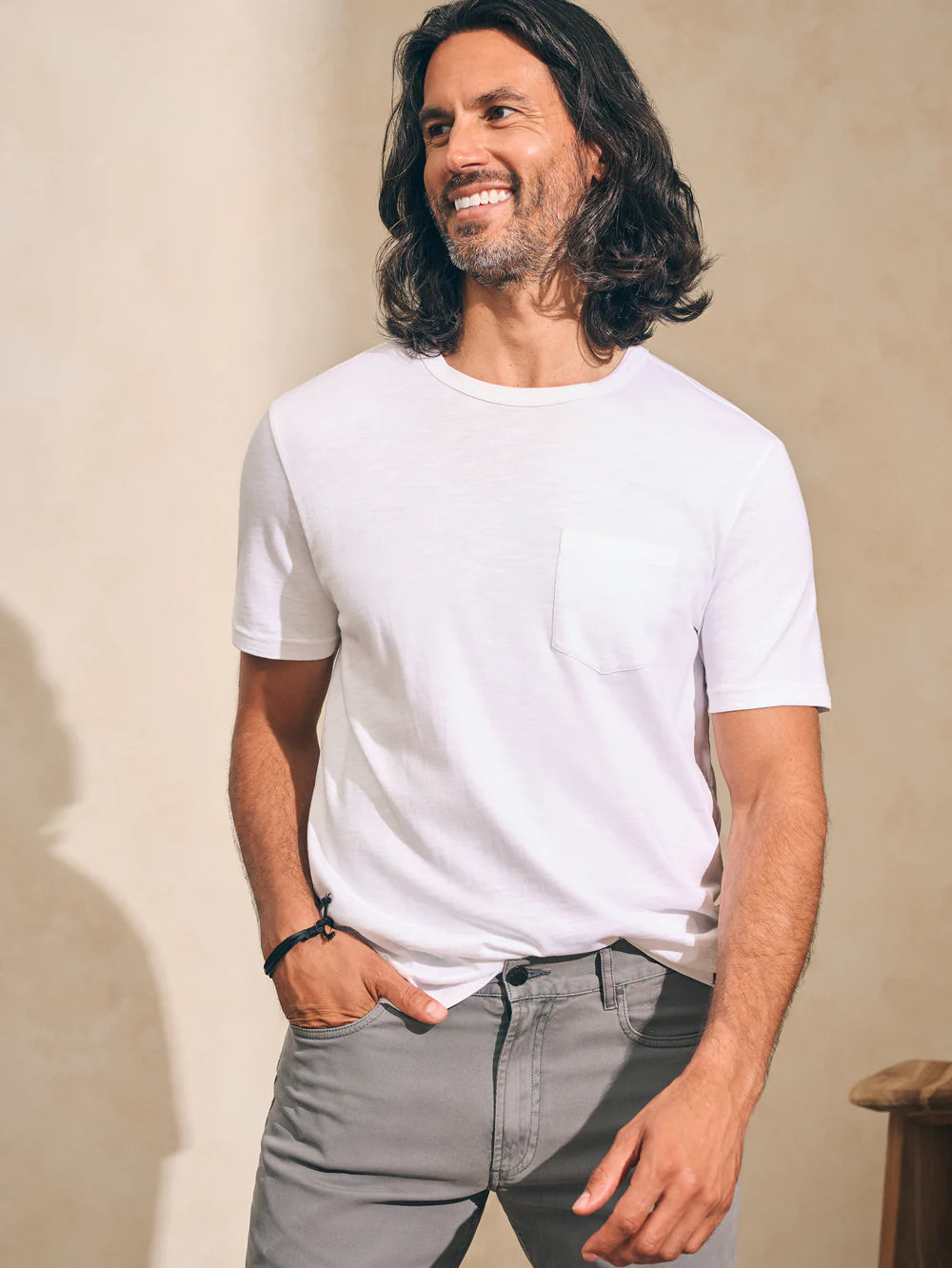 Avant-garde Design Faherty Sunwashed Pocket T-Shirt - White