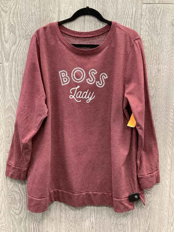 Comfortable Fashion Top Long Sleeve By Lane Bryant In Red, Size: Xxl