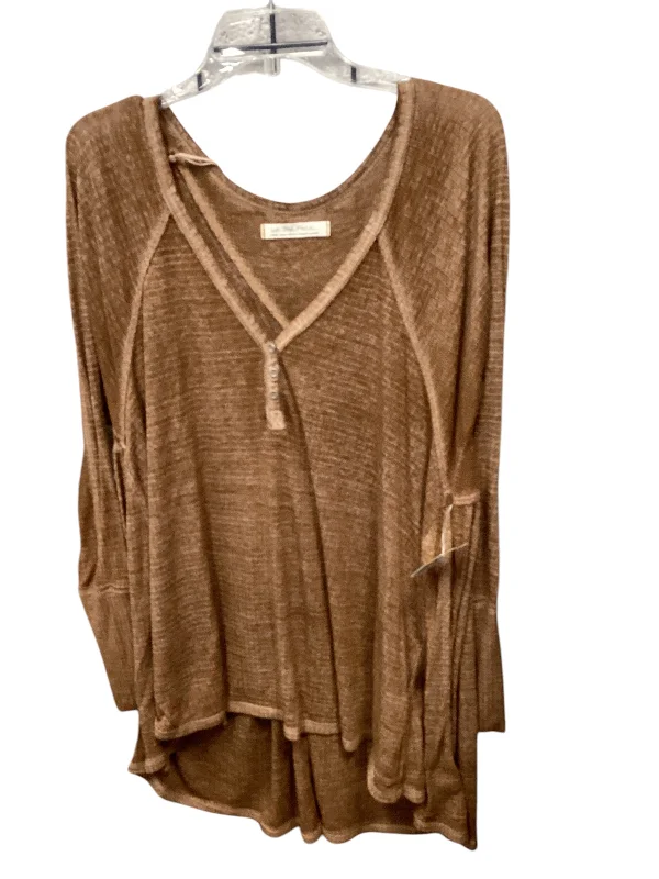 Eye-catching Personality Top Long Sleeve By We The Free In Brown, Size: L