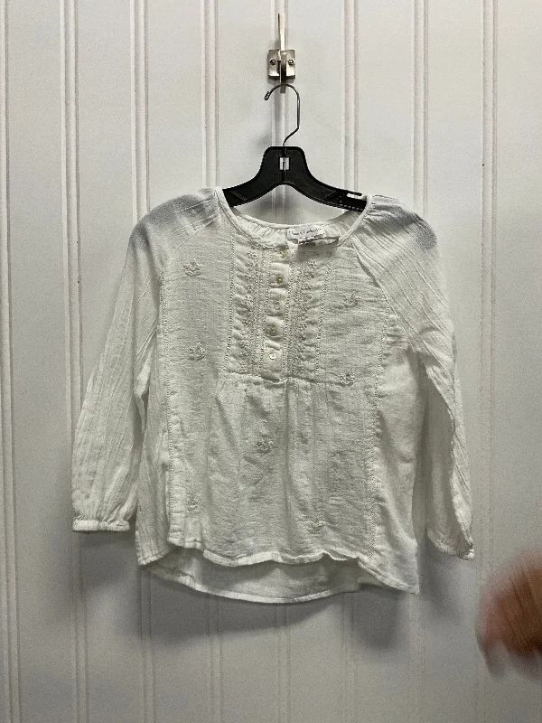 High-end Fabrics Top Long Sleeve By House Of Harlow In White, Size: Xs