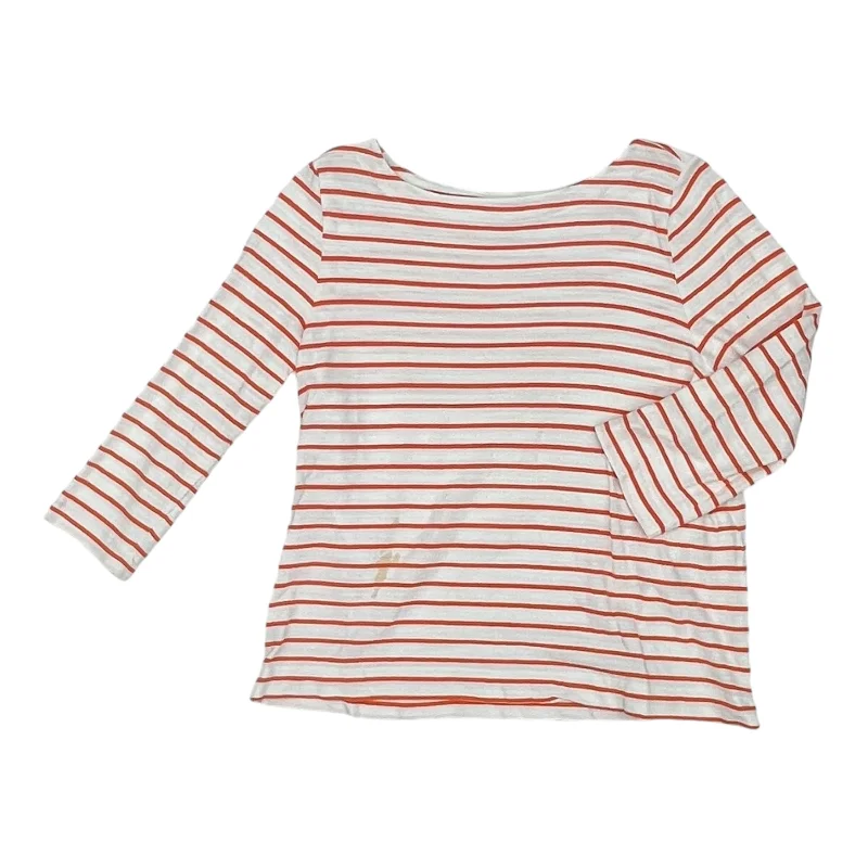 Elegant Casuals Top 3/4 Sleeve By Loft In Orange, Size:Xl