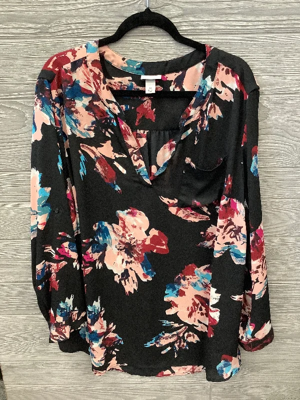 Comfortable Jeans Top Long Sleeve By Ava & Viv In Black, Size: 3x