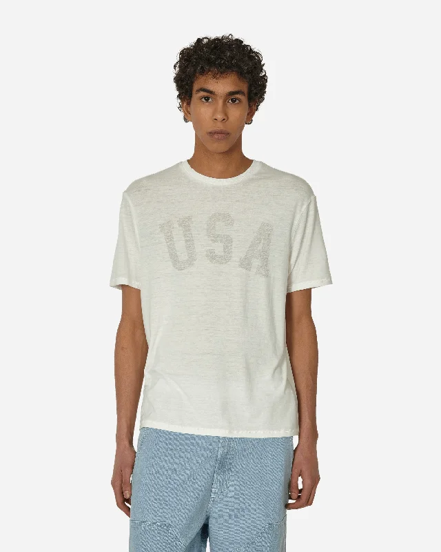 British Fashion Burnout T-Shirt Alabaster
