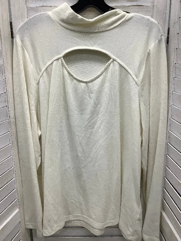 Sports And Leisure Top Long Sleeve By Clothes Mentor In Cream, Size: 3x