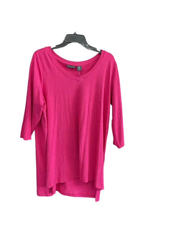 Dessert Matching Top 3/4 Sleeve Basic By Tahari By Arthur Levine In Pink, Size: 1x