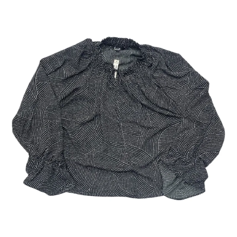 Modernism Top Long Sleeve By Madewell In Polkadot Pattern, Size: M