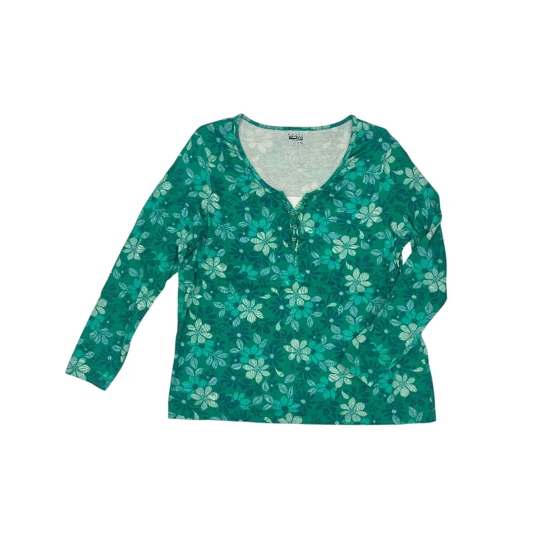 Comfortable Tops Top Ls By Basic Editions In Green, Size:Xl