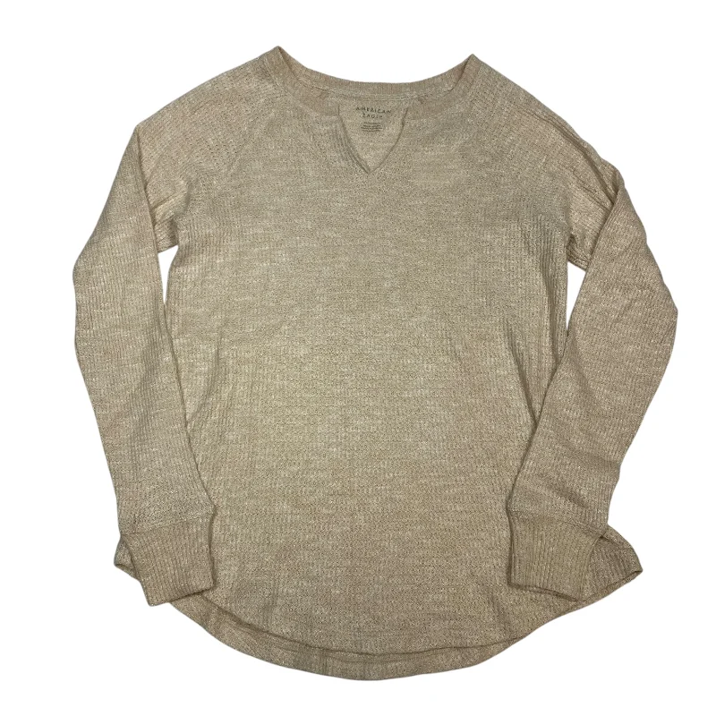 Bottom And Versatile Top Long Sleeve By American Eagle In Tan, Size: Xs