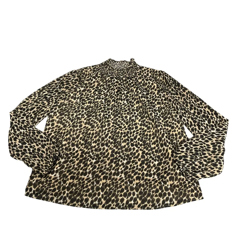 Exquisite Tailoring Top Long Sleeve By J. Crew In Animal Print, Size: Xs