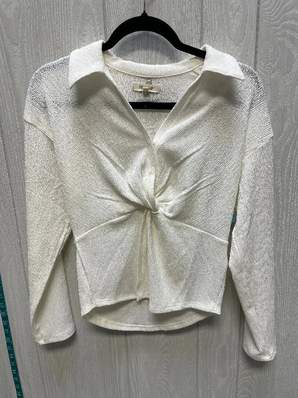 Comfortable Sweaters Top Long Sleeve By Madewell In Cream, Size: S