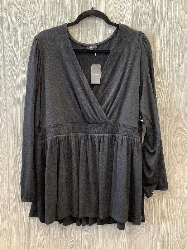 Feminine Charm Top Long Sleeve By Torrid In Black, Size: 3x