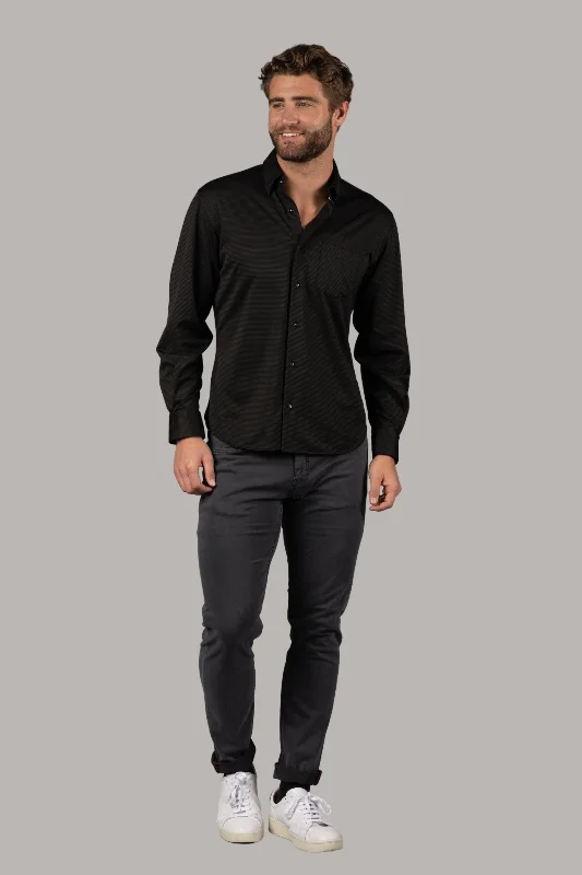Casual Street Black Check Jacquard Shirt