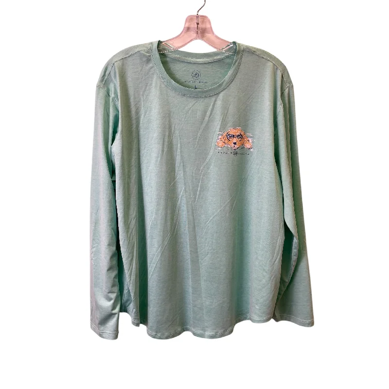 Personalized Design Top Ls Basic By Lauren James In Aqua, Size:L