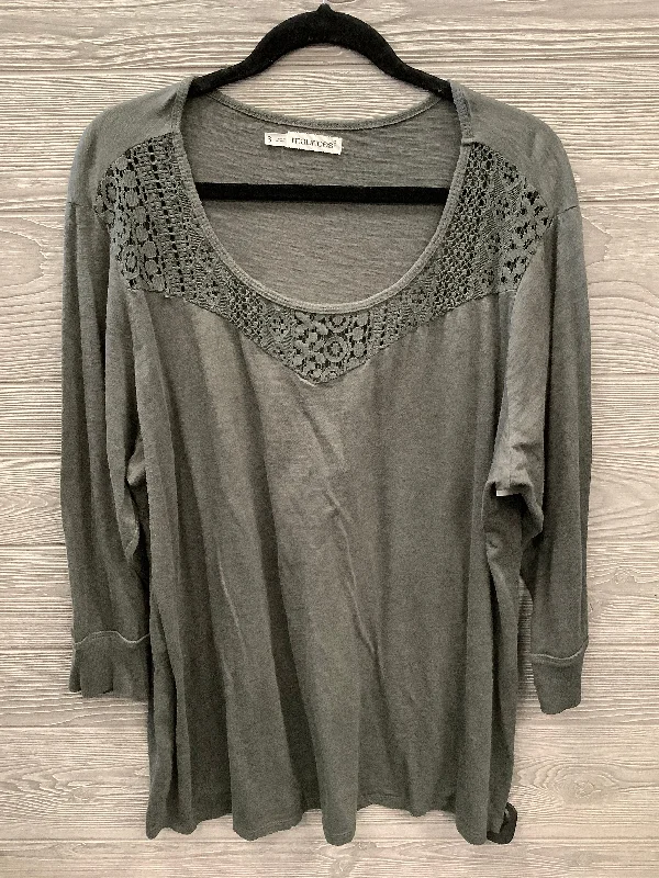 Trendy Dresses Top 3/4 Sleeve By Maurices In Green, Size: 3x