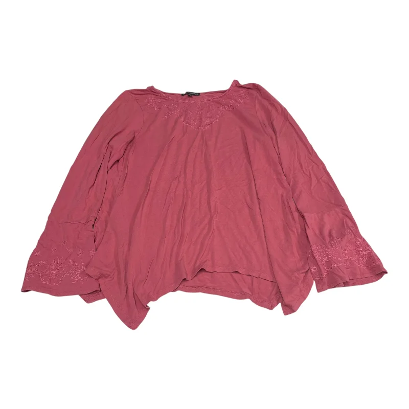 Comfy Pants Top Long Sleeve By Adrianna Papell In Pink, Size: M