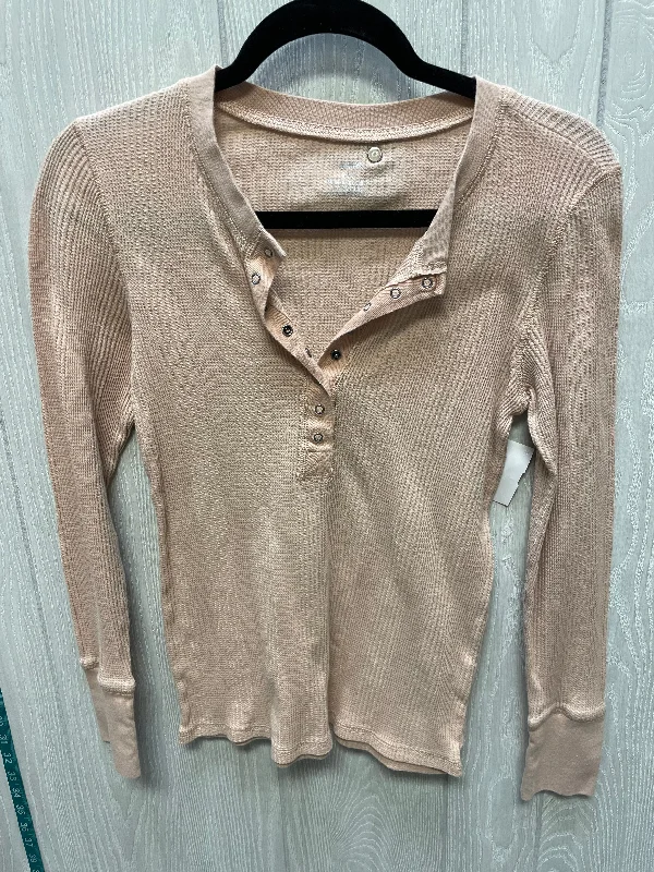 Single-shoulder Neck Design Top Long Sleeve By Aerie In Pink, Size: S