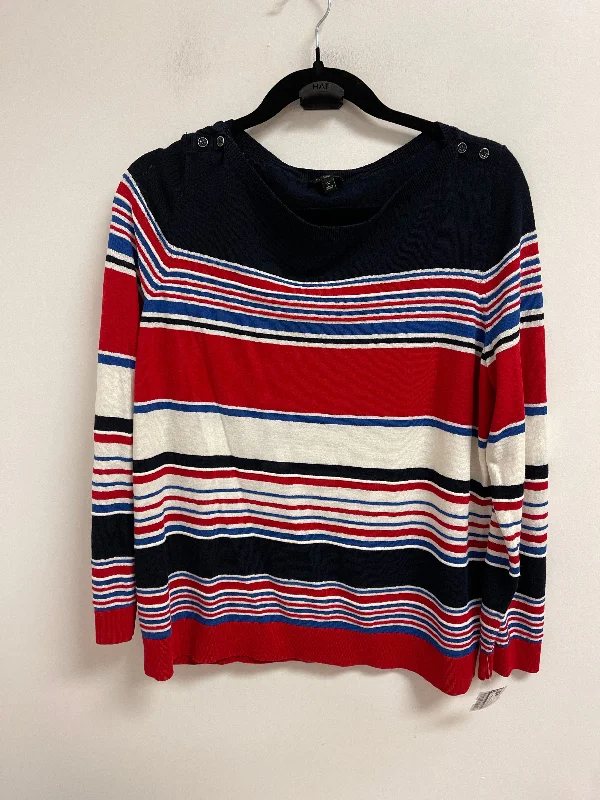 Everyday Comfort Top Long Sleeve By Talbots In Blue & Red & White, Size: 1x
