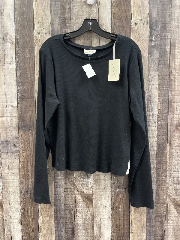 Urban Style Top Long Sleeve Basic By Universal Thread In Black, Size: 2x